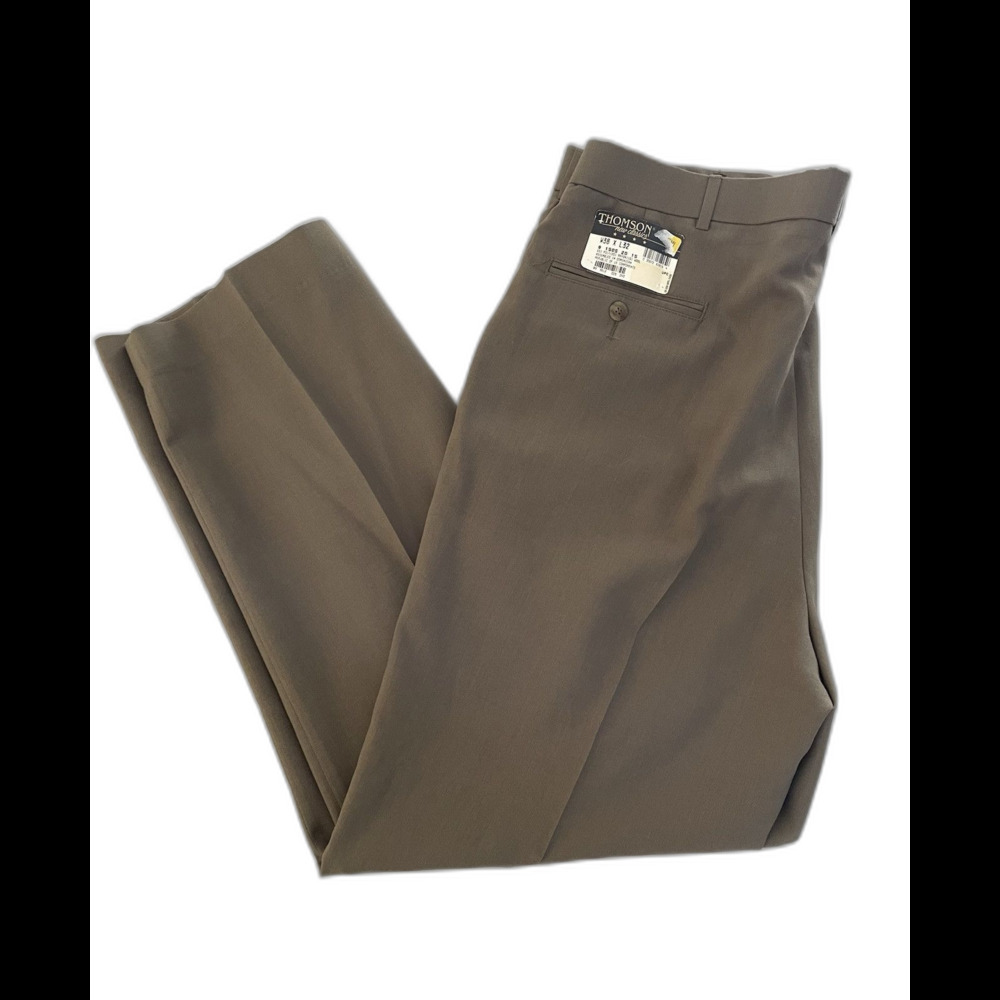 Thomson New Classics Pants Men Size 38x32 Brown Dress Slacks